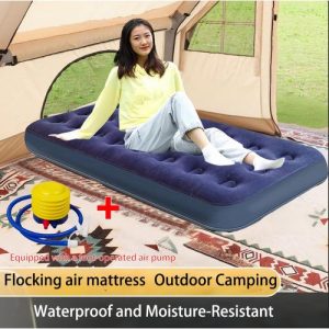 Portable Flocking Inflatable Air Mattress