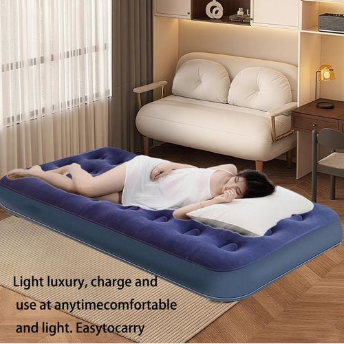 Portable Flocking Inflatable Air Mattress - Image 2