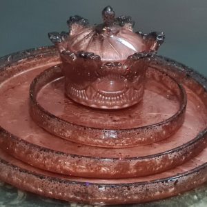 Round set of trays and sugar bowel