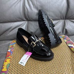 Women’s Black Patent Leather Pointed-Toe Stiletto Pumps