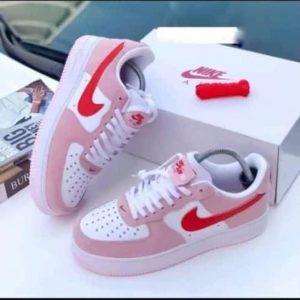 Elegant pink and white chunky sneakers